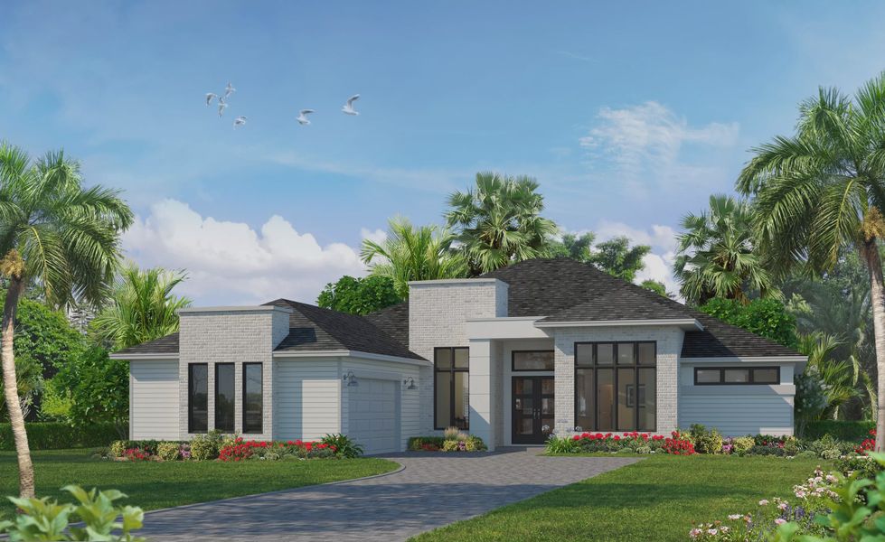 Representative exterior photo of a completed home built from the Egret V by ICI Homes in Amelia National, Fernandina Beach, FL (Image 15).