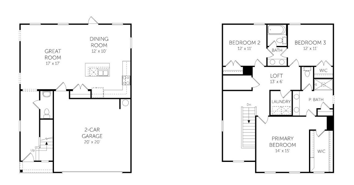 2D floor plan layout of this home in Richmond Hills, Supply, NC (Image 5).