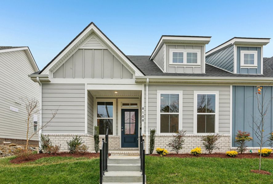 Front exterior of a new home in Stewart's Glen | 55+ Community, Smyrna, TN, highlighting curb appeal (Image 1).