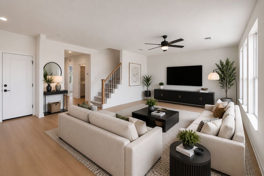 Furnished interior view inside a new home in Saddleback at Santa Rita Ranch, Liberty Hill (Image 16). Furnished interior view inside a new home in Saddleback at Santa Rita Ranch, Liberty Hill (Image 16).