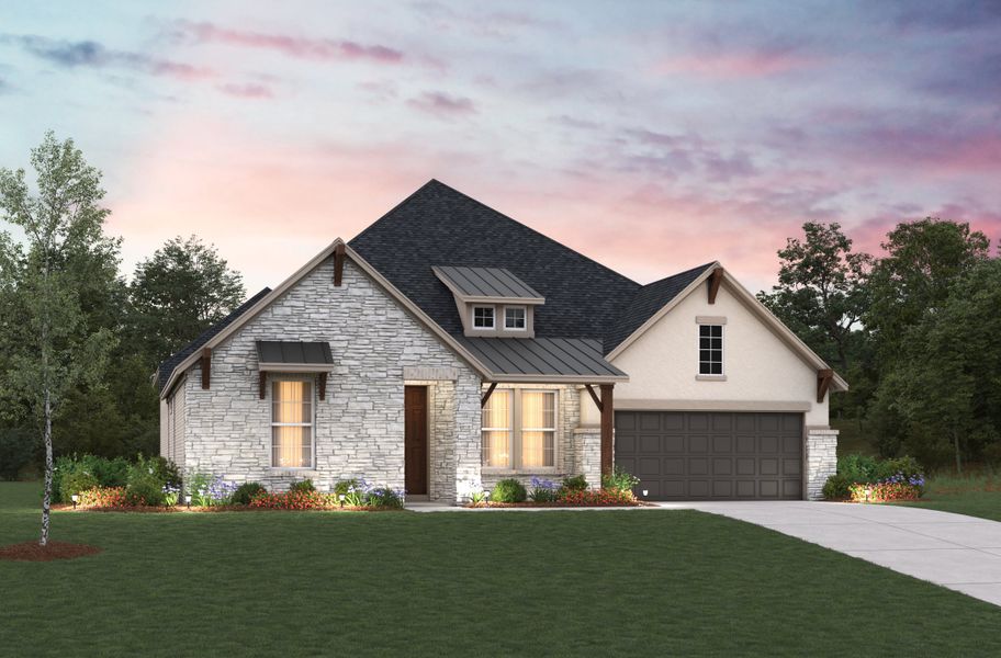 Representative exterior photo of a completed home built from the Bandera by Beazer Homes in Amira: Hilltop Collection, Tomball, TX (Image 6). Representative exterior photo of a completed home built from the Bandera by Beazer Homes in Amira: Hilltop Collection, Tomball, TX (Image 6).