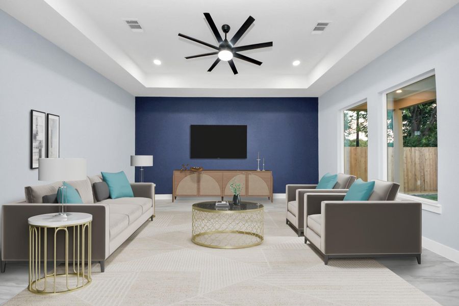 Furnished interior view inside a new home in , La Porte (Image 5). Furnished interior view inside a new home in , La Porte (Image 5).