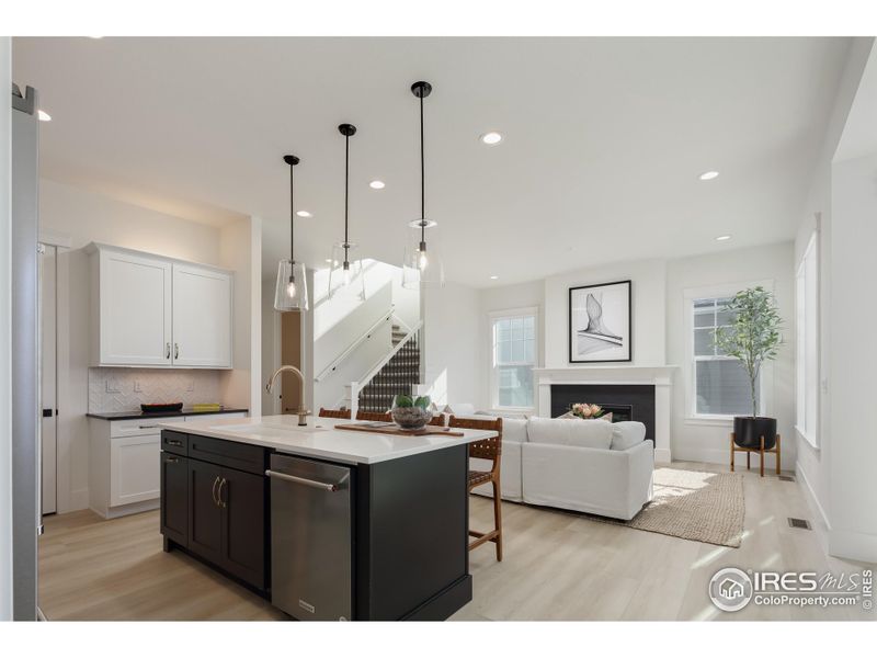 Kitchen and Living Room View Kitchen and Living Room View