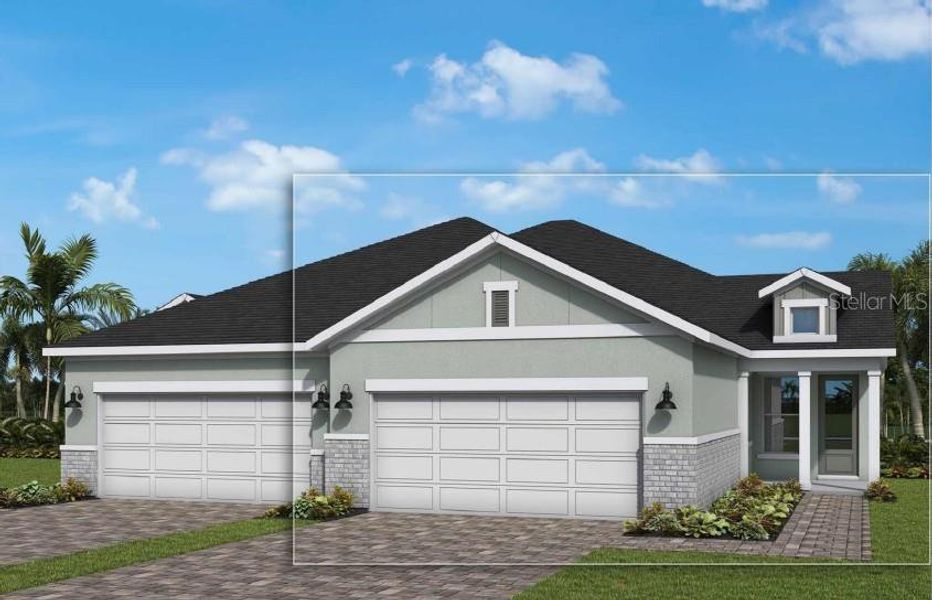 Front exterior of a new home in Gracewater at Sarasota, Sarasota, FL, highlighting curb appeal (Image 2). Front exterior of a new home in Gracewater at Sarasota, Sarasota, FL, highlighting curb appeal (Image 2).