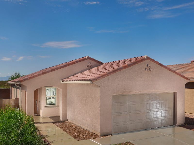 Representative exterior photo of a completed home built from the Meadow by Meritage Homes in La Estancia - Homestead, Tucson, AZ (Image 1).