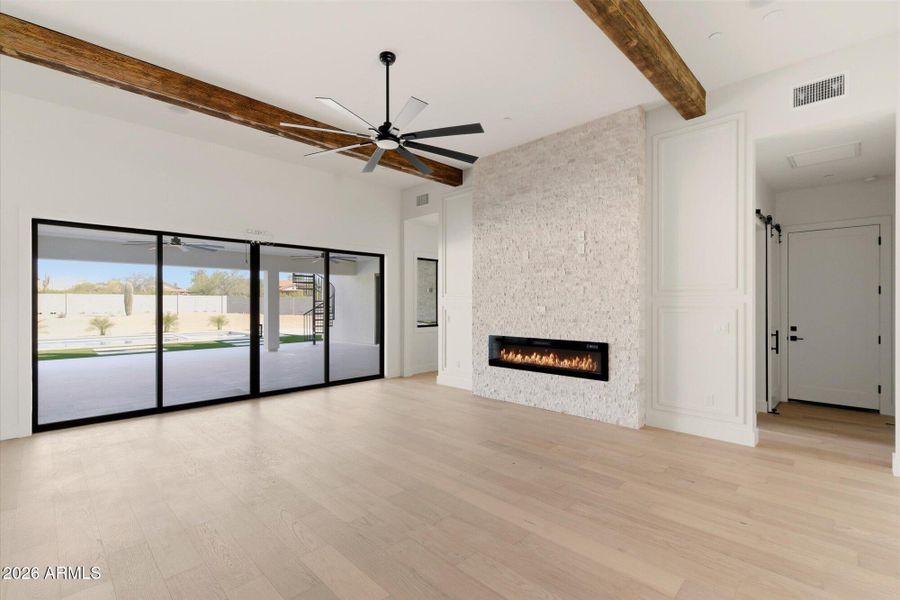 FR w Fireplace & 16' Patio Slider FR w Fireplace & 16' Patio Slider