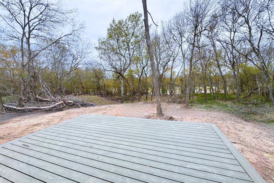 View of deck and back yard