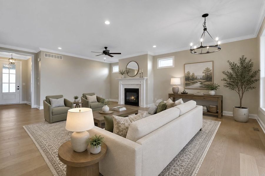 Representative furnished interior of a home built from the Capri IV by Perfection Builders in The Courtyards at The Heritage, Andover (Image 6).