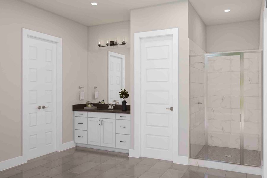 Furnished interior view inside a new home in Dunham Pointe 60′, Cypress (Image 12). Furnished interior view inside a new home in Dunham Pointe 60′, Cypress (Image 12).