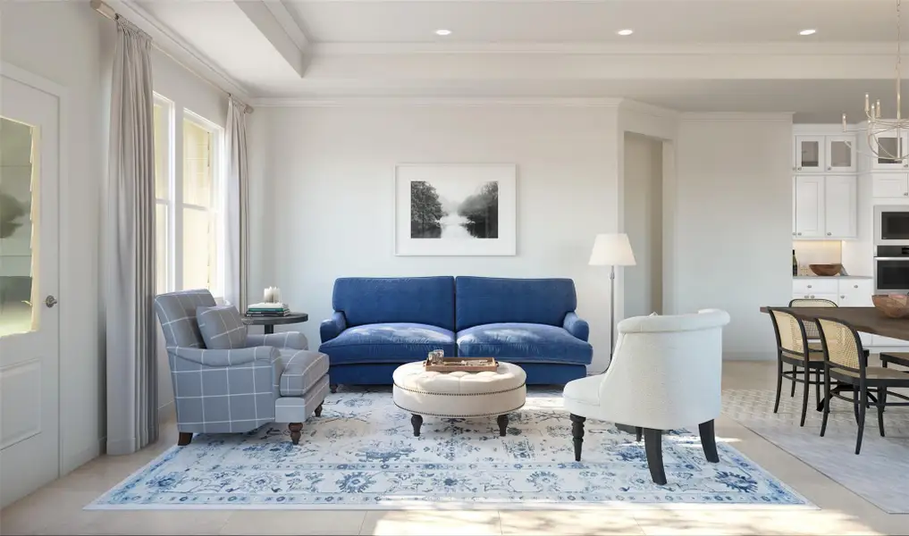 Bright and airy great room (*Artist rendering used for illustration purposes only.)