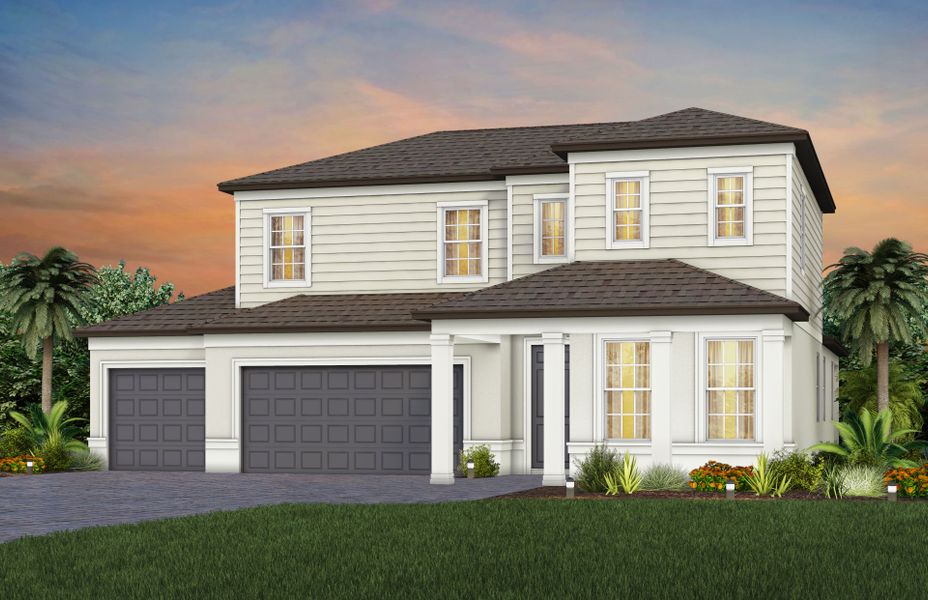 Representative exterior photo of a completed home built from the Coral Grand by Pulte Homes in Waterset, Apollo Beach, FL (Image 21). Representative exterior photo of a completed home built from the Coral Grand by Pulte Homes in Waterset, Apollo Beach, FL (Image 21).