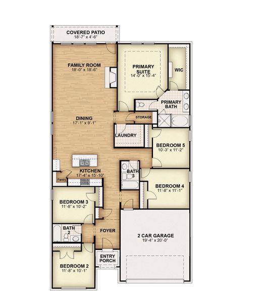 2D floor plan layout for the Patriot by Rockwell Homes in Creekside, Royse City, TX (Image 6). 2D floor plan layout for the Patriot by Rockwell Homes in Creekside, Royse City, TX (Image 6).
