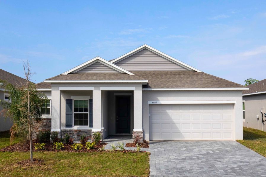 Representative exterior photo of a completed home built from the Orchid by Maronda Homes in Port Charlotte, Port Charlotte, FL (Image 4). Representative exterior photo of a completed home built from the Orchid by Maronda Homes in Port Charlotte, Port Charlotte, FL (Image 4).