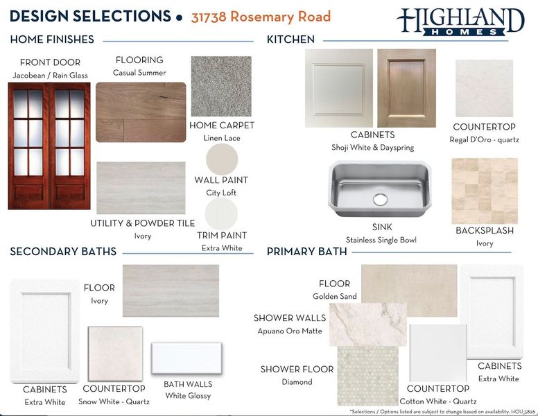 Sample of building materials used in homes in Jordan Ranch, Fulshear (Image 25).
