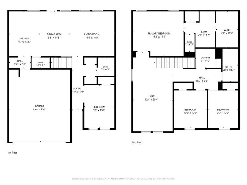 2D floor plan layout of this home in Creekside at Oxford Park, Fairburn, GA (Image 5).