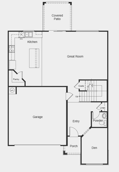 2D floor plan layout for the 2383 Modeled by KB Home in The Traditions at Teravalis, Buckeye, AZ (Image 11).