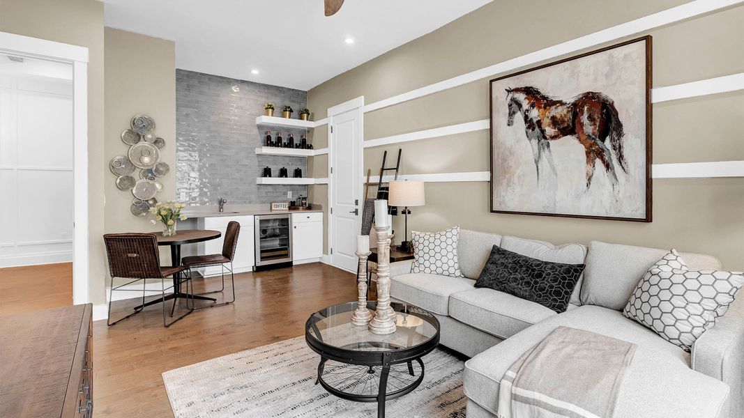 In-Law Suite Living Area with Wet Bar