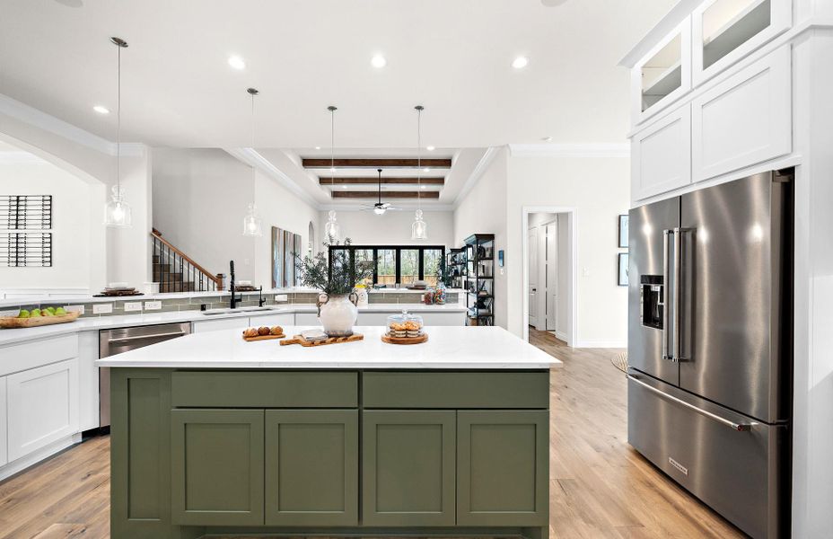 Furnished interior view inside a new home in The Woodlands Hills 65′, Willis (Image 12).