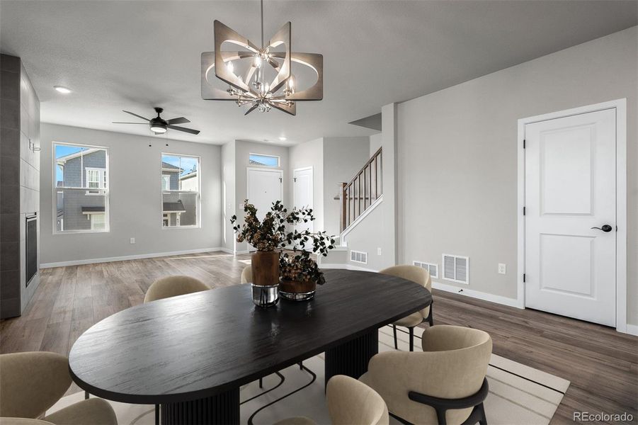 Furnished interior in a model home at Revel Crossing at Wolf Ranch – The Ascent Collection in Colorado Springs (Image 16).