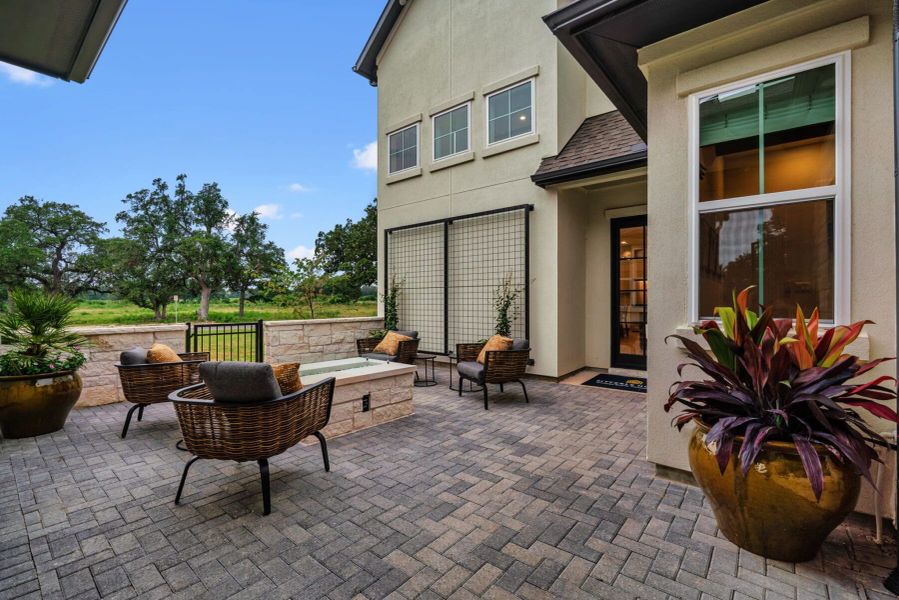 Exterior details and patio area of a home in Parmer Ranch Cottages, Georgetown (Image 21). Exterior details and patio area of a home in Parmer Ranch Cottages, Georgetown (Image 21).