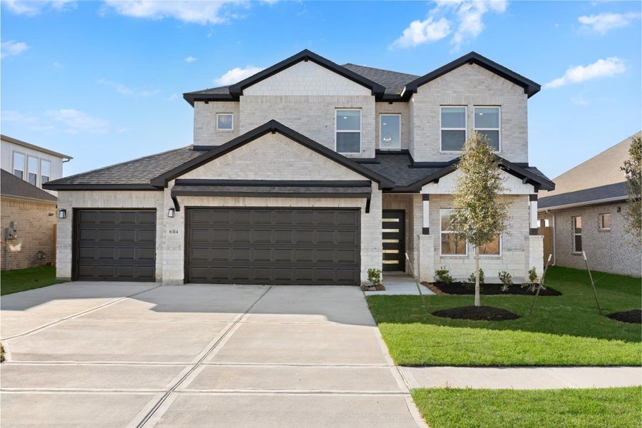 Front exterior of a new home in , Manvel, TX, highlighting curb appeal (Image 23).
