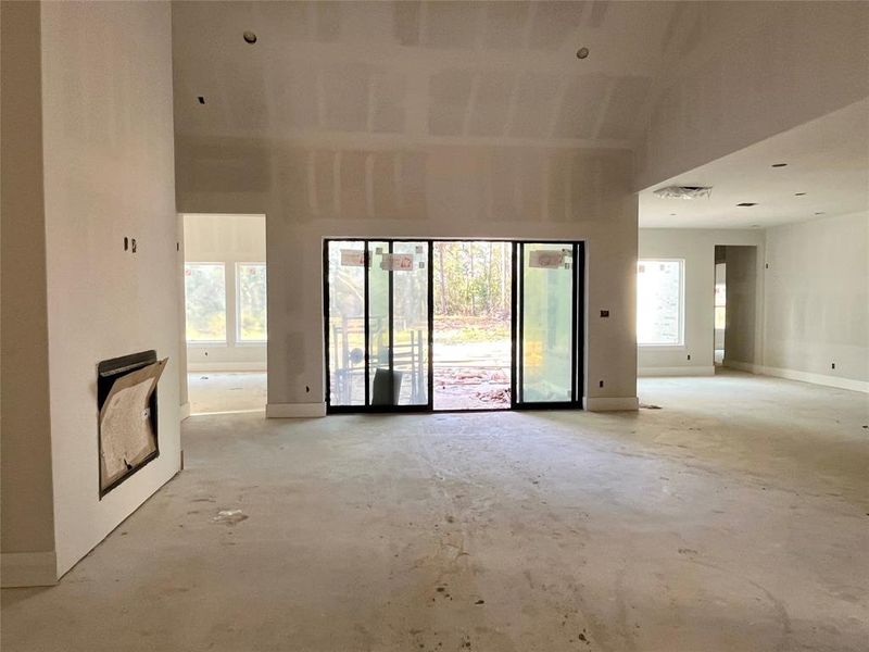 Sliding window wall in the family room.