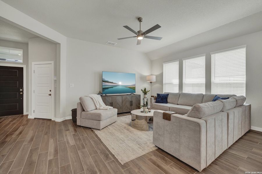 Furnished interior view inside a new home in August Fields, New Braunfels (Image 6).