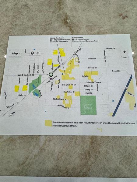 Highighted are teardowns in the area next to original homes. This area is vastly changing. Highighted are teardowns in the area next to original homes. This area is vastly changing.