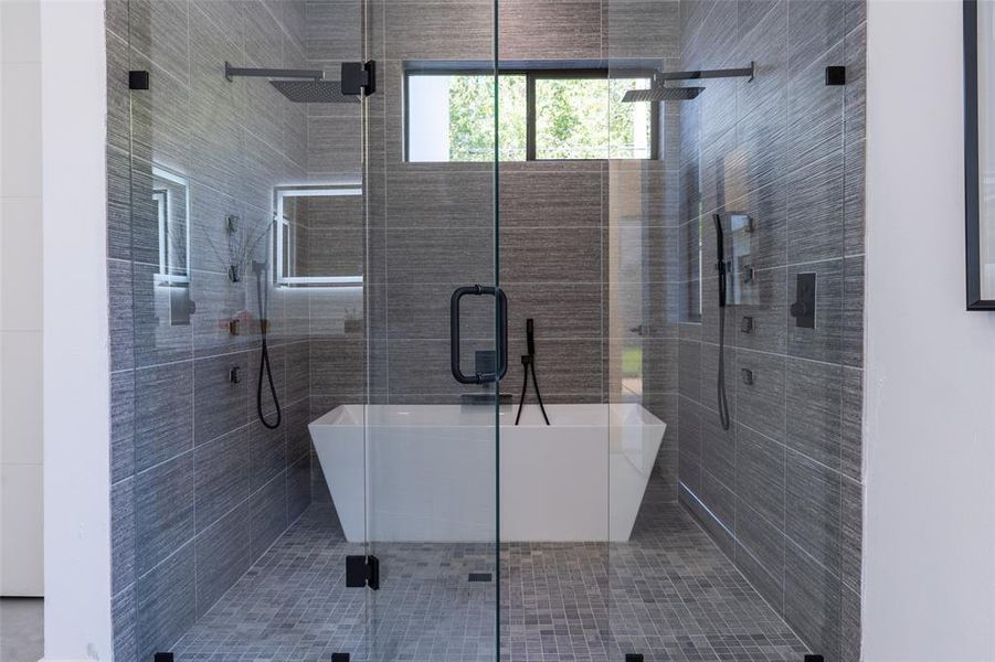 Bathroom with separate shower and tub