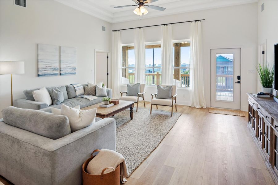Furnished interior view inside a new home in , Crystal Beach (Image 8). Furnished interior view inside a new home in , Crystal Beach (Image 8).