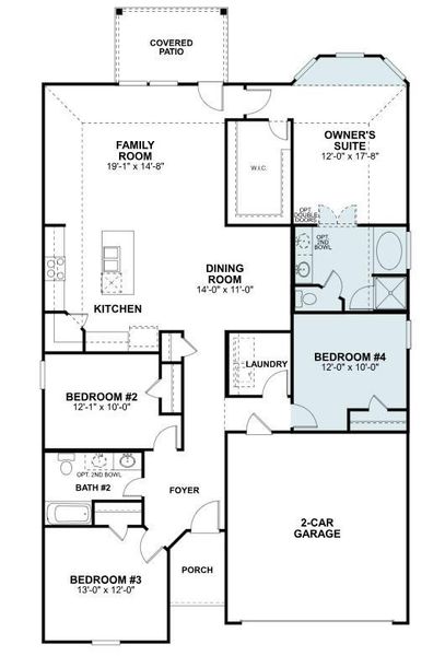 2D floor plan layout of this home in Hallimore Ranch, Rosenberg, TX (Image 4).