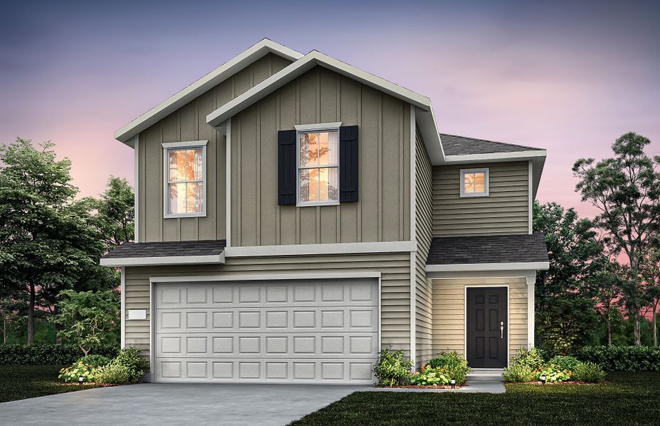 Representative exterior photo of a completed home built from the Comal by Centex in Cottonwood Creek, Howe, TX (Image 21).