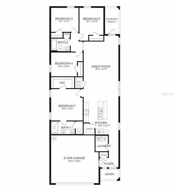 2D floor plan layout of this home in Concorde, Sanford, FL (Image 5). 2D floor plan layout of this home in Concorde, Sanford, FL (Image 5).