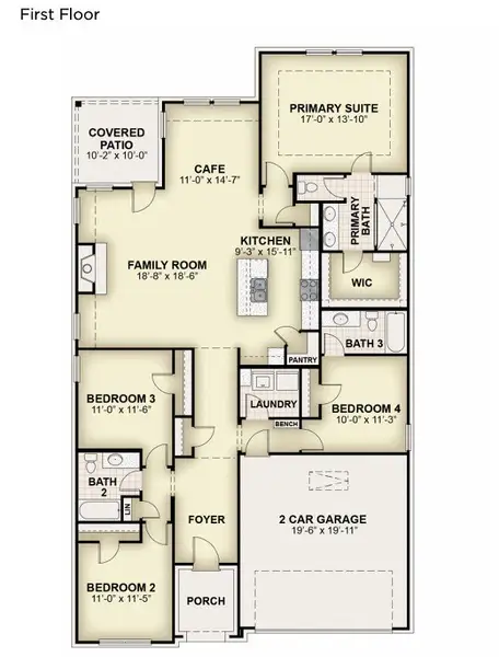 2D floor plan layout for the Valor by Rockwell Homes in Wildflower Ranch, Fort Worth, TX (Image 4).