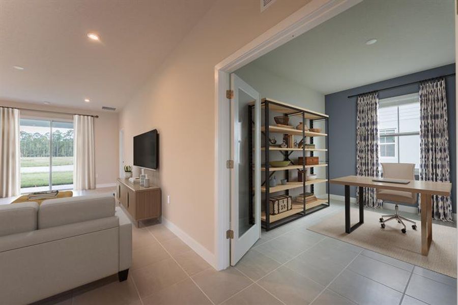 Representative furnished interior of a home built from the Harrison by Ryan Homes in The Palms at Venetian Bay, New Smyrna Beach (Image 8).
