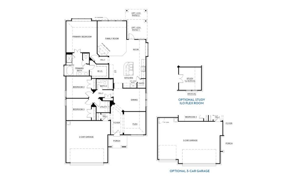 2D floor plan layout of this home in Silo Mills - Select Series, Joshua, TX (Image 5).