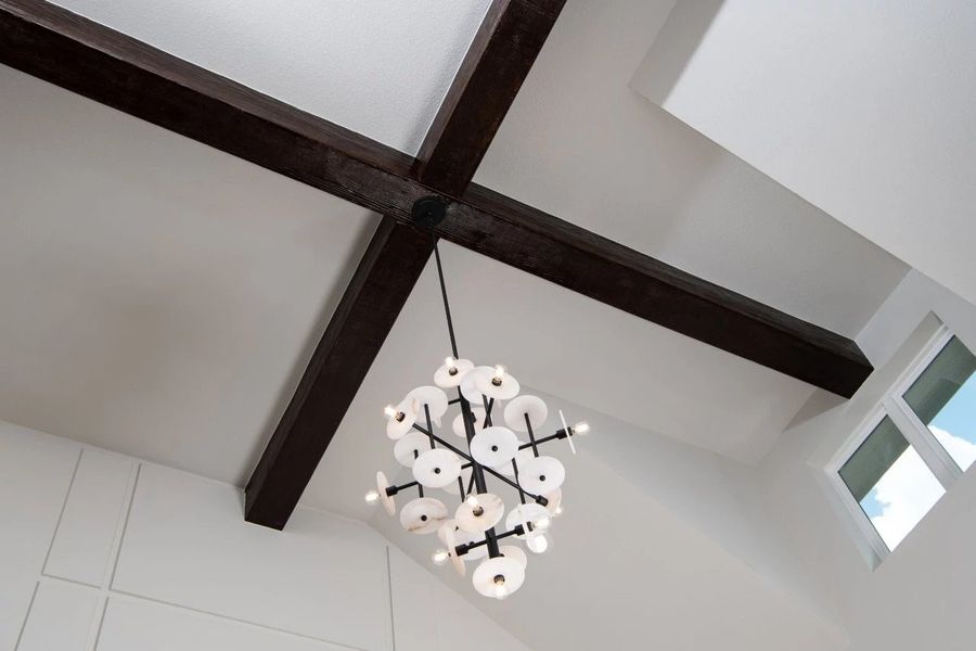 Family Room Beams & Light Fixture