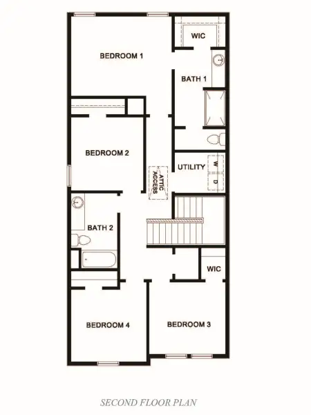 2D floor plan layout for the Justice by D.R. Horton in Dowdy Ferry, Dallas, TX (Image 4).