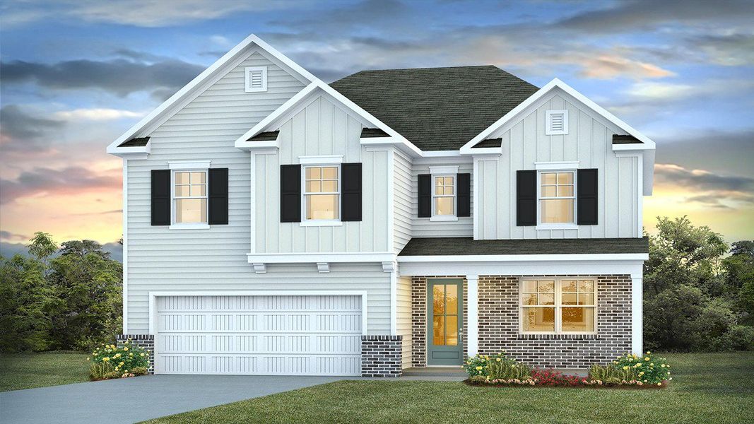 Representative exterior photo of a completed home built from the Glynn by D.R. Horton in The Preserve at Shaftesbury Glen, Conway, SC (Image 10).