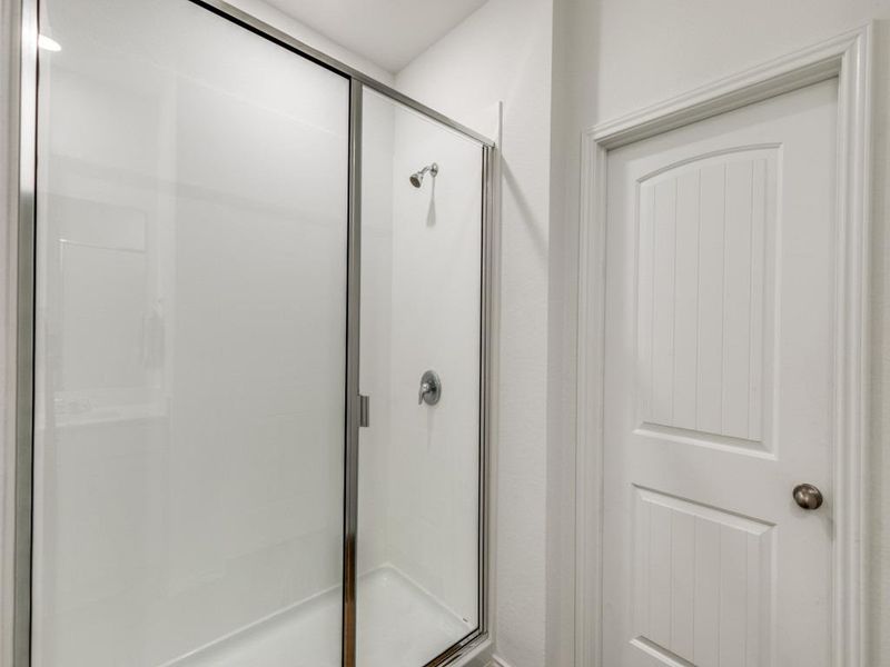Bathroom with a stall shower