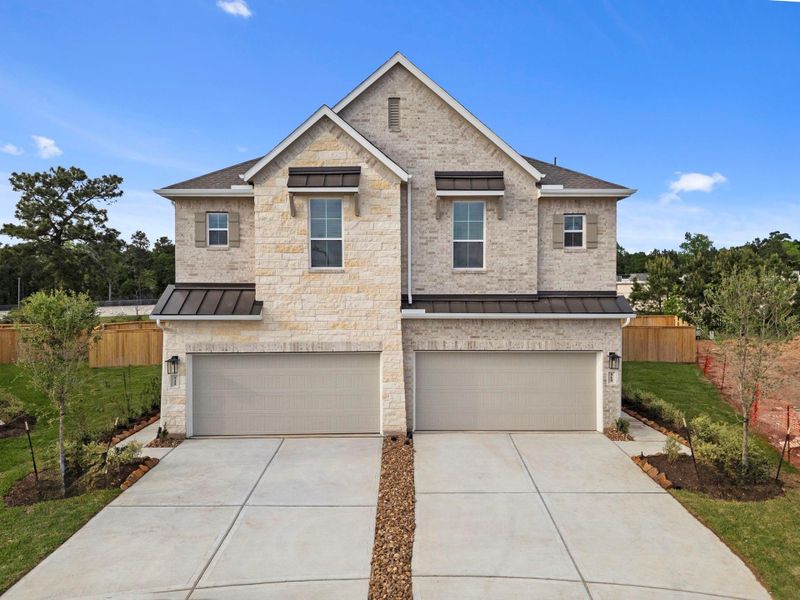 Front exterior of a new home in Woodforest, Montgomery, TX, highlighting curb appeal (Image 21).