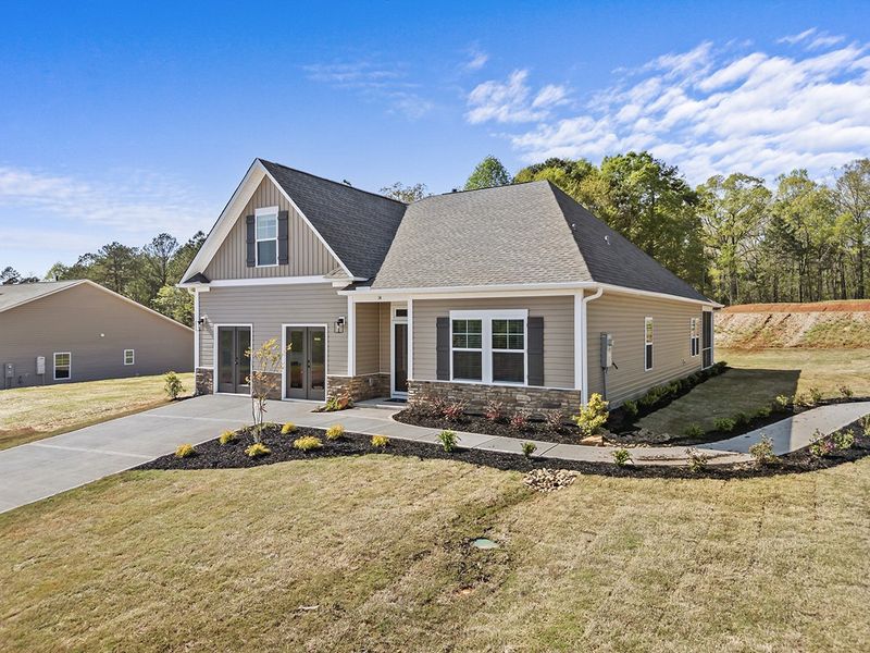Representative exterior photo of a completed home built from the Julie II by Great Southern Homes in Peachtree Hills, Lexington, SC (Image 31).