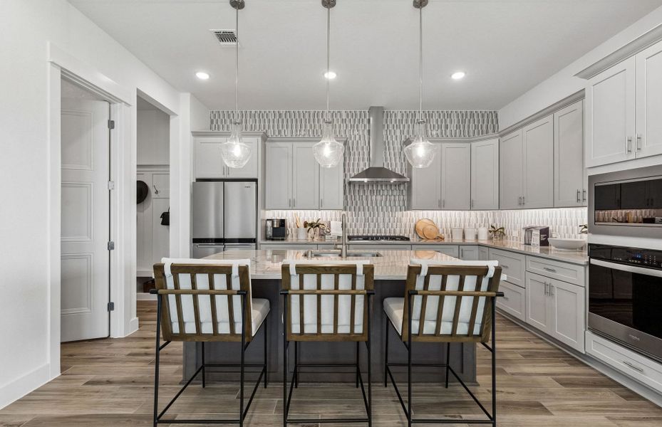 Representative furnished interior of a home built from the Iredell by Pulte Homes in Katy Court, Katy (Image 48).