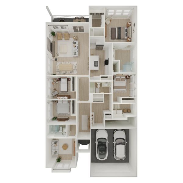2D floor plan layout for the Pasadena ESP by K. Hovnanian® Homes in Kingdom Heights, Rosenberg, TX (Image 4).