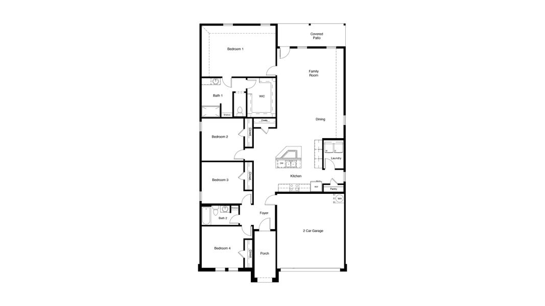 2D floor plan layout for the Kingston by D.R. Horton in Eagle Creek, Denton, TX (Image 5).
