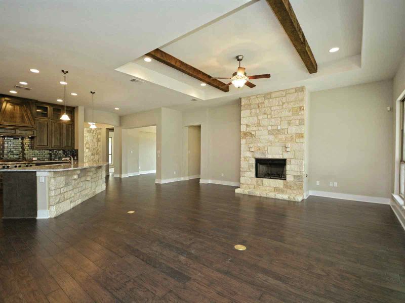Representative unfurnished interior of a home built from the Madera II by Giddens Homes in Scofield Farms Estates, Georgetown (Image 421).