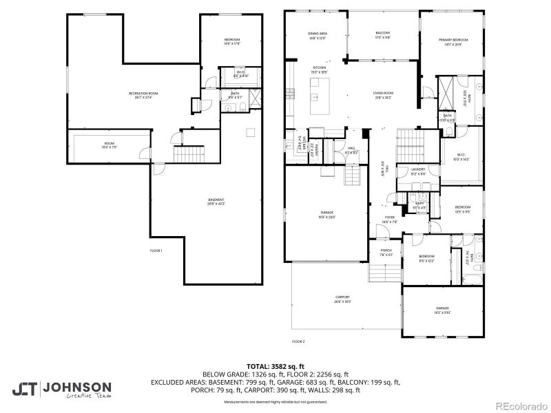 2D floor plan layout of this home in Montaine, Castle Rock, CO (Image 3).