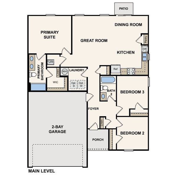 2D floor plan layout for the Abernathy by Century Complete in Compass Lakes, Alford, FL (Image 3).