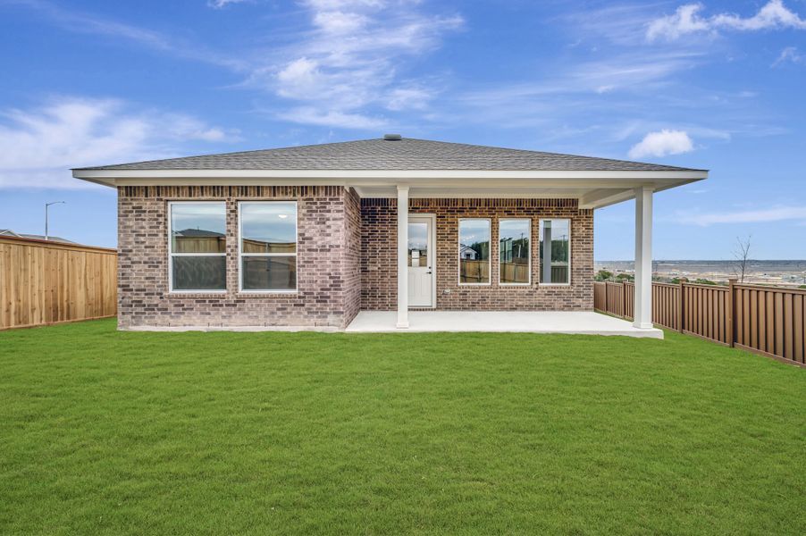 Exterior details and patio area of a home in Mayfair - Select Classic Series, New Braunfels (Image 4).