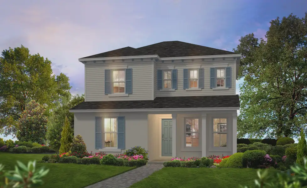 Representative exterior photo of a completed home built from the Primrose by ICI Homes in Persimmon Park, Wesley Chapel, FL (Image 2). Representative exterior photo of a completed home built from the Primrose by ICI Homes in Persimmon Park, Wesley Chapel, FL (Image 2).